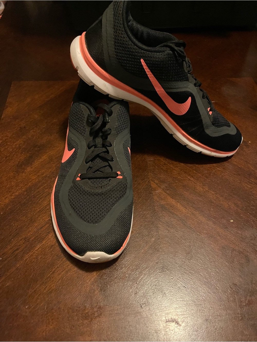 Nike Women's Black and Coral-Accent Training Sneakers